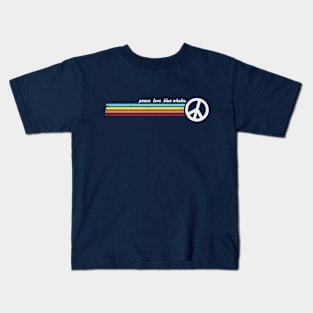 Peace Love Blue Whales Kids T-Shirt